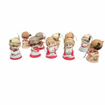 Vintage Lot of 10 Lil Chimers Porcelain Doll Bell Ornaments by Jasco in ... - £19.17 GBP