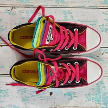 Converse Women&#39;s Chuck Taylor All Star Multi Colored Tongue Sneaker Sz 6 Pink  - £33.90 GBP