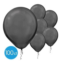 Pearlized Black Bulk Latex Balloons 12&quot; 100 Ct - £11.84 GBP