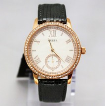 New GUESS U0642L3 Elegant Crystal Accented Stainless Steel Leather Women Watch  - £98.90 GBP