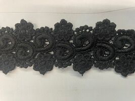 Per yard black Venise  Gipoor Venice Rayon  lace trim 1.5” - $1.90