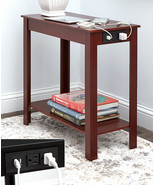 Side End Table Charging Station 2 USB Ports &amp; 2 Electrical Power Outlets... - £71.84 GBP