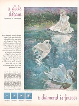 1961 DeBeers Diamonds Vintage Print Ad A Girl&#39;s Dream Painting Edwin Schmidt Art - £8.20 GBP