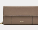 New Fossil Jori Flap Clutch RFID Leather Wallet Vintage Khaki - $47.40