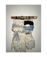 Handmade Roving Wool Velvet Tapestry Wall Hanging Bohemian Boho Ivory Bl... - $849.23 MXN