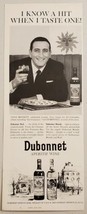 1963 Print Ad Dubonnet Aperitif Wine Singer Tony Bennett Enjoys a Glass - $13.48