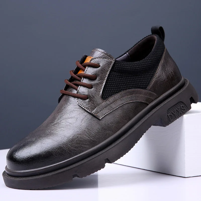 Brand Italian black  Lace Up Oxford shoes for Men High quality Genuine L... - $75.99