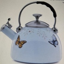 Lenox Butterfly Meadow Whistling Tea Kettle. Blue Enamalware 2.5 Oz Bnwt Nice - £47.38 GBP