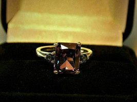 Natural Alexandrite Ring 925 Sterling Silver Ring Color Change Stone Ring - £59.89 GBP