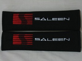 2 pieces (1 PAIR) Saleen Embroidery Seat Belt Cover Shoulder Pads (Black Pads) - £13.54 GBP