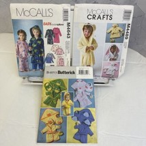 McCALL&#39;S  M4489 M4643 Butterick B4053 Child Robes Bib Towels Pajamas Uncut - $19.35