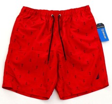 Nautica Quick Dry Red &amp; Blue Brief Lined Swim Trunks Boardshorts Men&#39;s NWT - £54.75 GBP