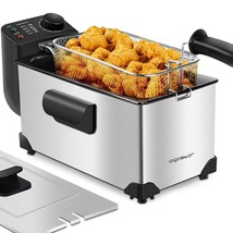Deep Fryer With Basket, 3L/3.2Qt Stainless Steel Electric Deep Fat Fryer With Te - £72.46 GBP