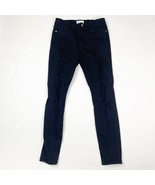 Frame Womens Skinny Jeans Solid Black Size 28 Dark Wash Mid Rise Button Zip - $23.69
