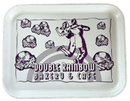 Vintage Double Rainbow Bakery &amp; Cafe Serving Tray San Francisco Chain - £67.24 GBP