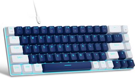 Magegee Portable 60 Percent Mechanical Gaming Keyboard, Mk-Box Led, Blue/White. - £29.73 GBP