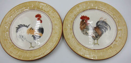 NEW 2 Niderviller France Cour Normande Rooster Farm Animal 8.5-Inch Salad Plates - £28.05 GBP