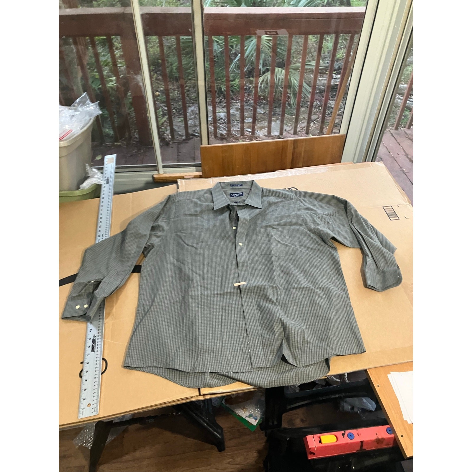 Gulf Traders Grey Button Down, Men&#39;s Extra Large Shirt, Classic Business... - $9.90