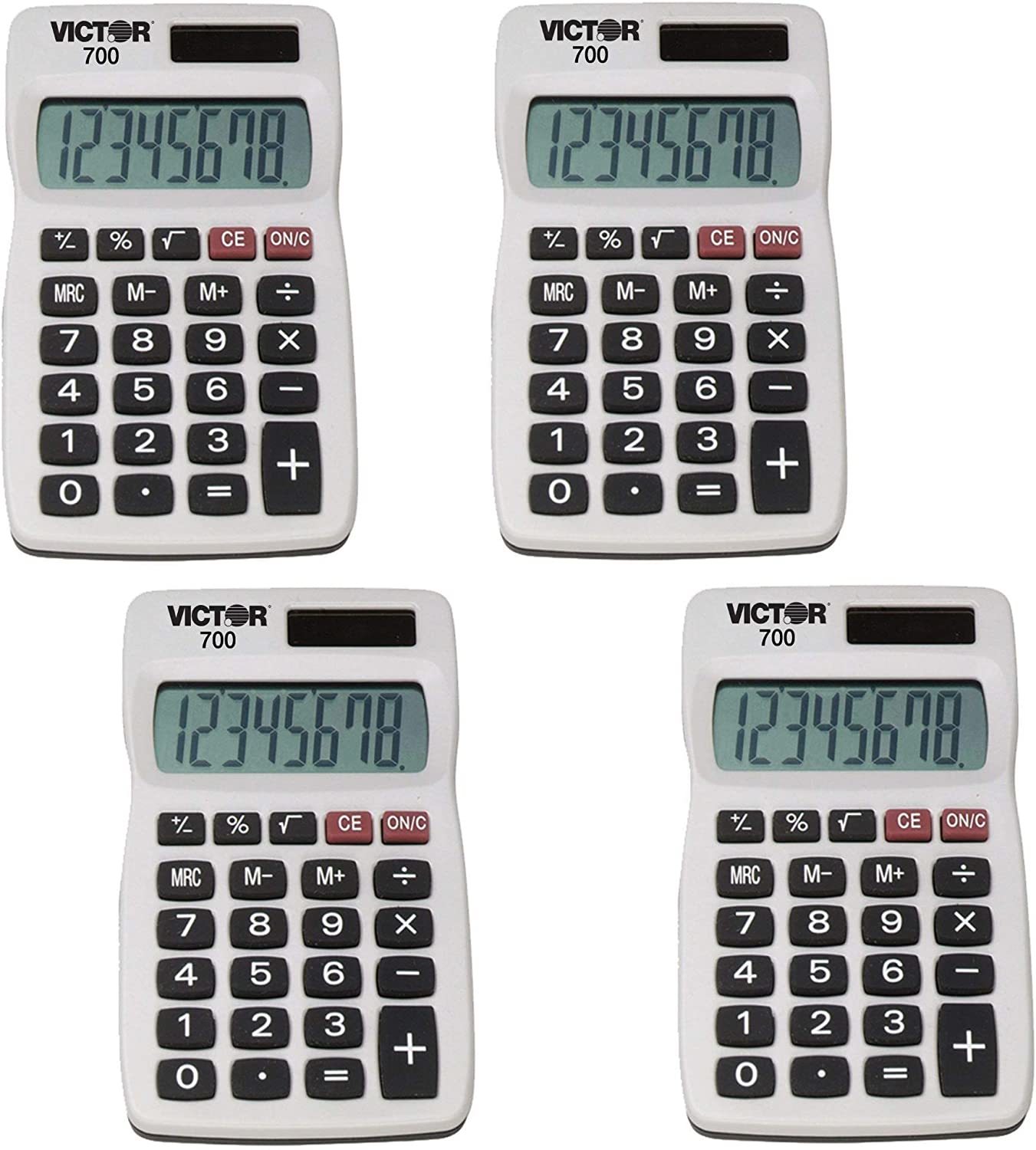 Victor 700 8 Digit Pocket Calculator, White, Great For Carrying In, 4 Pack - $32.99