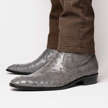 GIORGIO Genuine Ostrich Chelsea Boot Serpentine Gray image 6