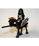 Minifigure Custom Toy Figure Dark Skeleton Knight (I) with Horse animal - $121.03 MXN