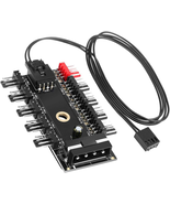 PC Chassis Fan Hub CPU Cooling HUB 10 Port 12V 4 Pin Fan PWM Hub Molex C... - €12,19 EUR