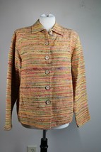 Coldwater Creek M Yellow Multi Woven Silk Cotton Jacket - £27.33 GBP