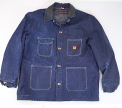 Vintage Big Ben Denim Jean Trucker Jacket Sz 46 Blue Button Blanket Line... - £36.59 GBP