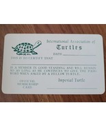 Vtg 60s International Association of Turtles Membership Card 3.75&quot; X 2.25&quot; - $604.76 MXN