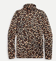 New J Crew Women Brown Leopard Tissue Turtleneck Long Sleeve T-shirt XS ... - £19.60 GBP