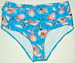 Swim Suit Bottoms Only 2XL Coeur de Vague Teal Pink Floral Tropical NEW  - £9.73 GBP