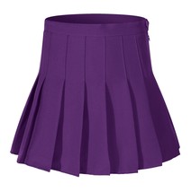 Women&#39;Solid Pleated Plus size sport Tennis Skirts (4XL,Dark Purple) - $24.74