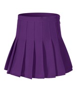 Women&#39;Solid Pleated Plus size sport Tennis Skirts (4XL,Dark Purple) - £19.56 GBP