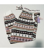 Womens 2X Aztec Chevron Pajama Set Winter Shirt &amp; Jogger pants New Beige - £19.46 GBP