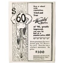 Indiana Waverley Bicycles 1897 Advertisement Victorian Bikes Reputation ... - $10.00