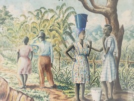 Rare 1947 Jean Baptiste Bottex Caribbean Watercolor Art Medisance Painting Haiti - £1,822.29 GBP