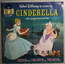 CINDERELLA (1977) Disneyland softcover book with 33-1/3 RPM record - £10.90 GBP