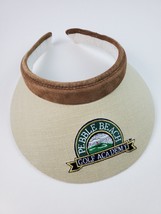 Pebble Beach Golf Academy women&#39;s golf visor embroidered VG condition brown tan - £22.15 GBP