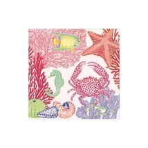 Caspari Under the Sea Paper Guest Towel Napkins, Four Packs of 15 - £26.03 GBP