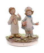Capodimonte Bisque Porcelain Kids Playing Doctor Boy Girl Figurine 6&quot; Italy - £54.24 GBP