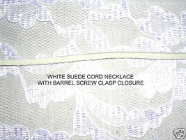 CUSTOM HAND MADE BRIGHT WHITE SUEDE LACE REAL LEATHER CORD NECKLACE 24 INCH - €4,27 EUR
