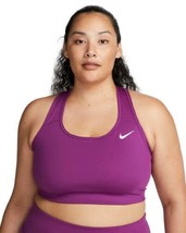 Nike Swoosh Women's Plus Size Non-Padded Sports Bra 1X Purple DH3385-503 - $38.00