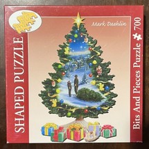 Bits And Pieces 700 Pc Christmas Tree Shaped Puzzle Complete &amp; Excellent Cond - £8.33 GBP