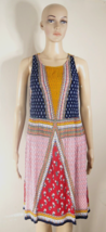 Anthropologie Patrons of Peace Multi Color Sleeveless Boho Smock Dress Wm Medium - £26.74 GBP