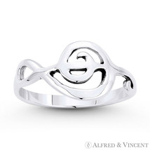 Sideways G-Clef Musical Symbol Musician Charm Ring Band in .925 Sterling... - €18,60 EUR