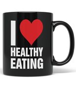 PixiDoodle I Love Healthy Food Coffee Mug (11 oz, Black) - £20.37 GBP+