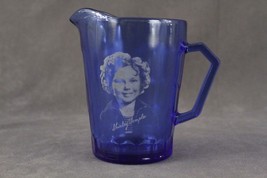 Vintage Kitchen Hazel Atlas Glass RITZ Cobalt Blue SHIRLEY TEMPLE Milk C... - £16.73 GBP