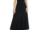 $298 BCBGMAXAZRIA Women&#39;s Strappy Midi Fit-&amp;-Flare Dress Size 10 Black - $69.29