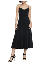 $298 BCBGMAXAZRIA Women&#39;s Strappy Midi Fit-&amp;-Flare Dress Size 10 Black - £55.38 GBP