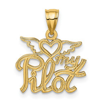 14K Heart My Pilot Charm D4084 - £91.39 GBP